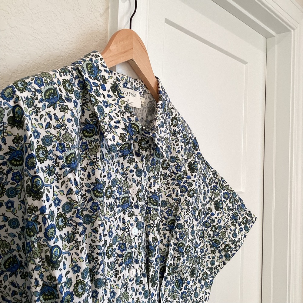 Exquise Tobie Mini Shirt Dress Anthropologie NWT Sz L Sz XL Floral - Picture 7 of 13